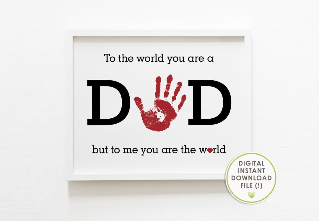 First Fathers Day Card From Baby Handprint Art Fathers Day - Etsy