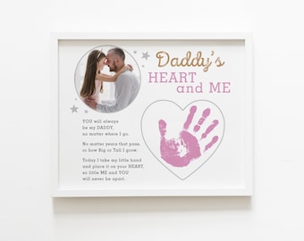 Personalized Father's Day Poem Handprint Art: Newborn Daughter Gift (Digital Download)