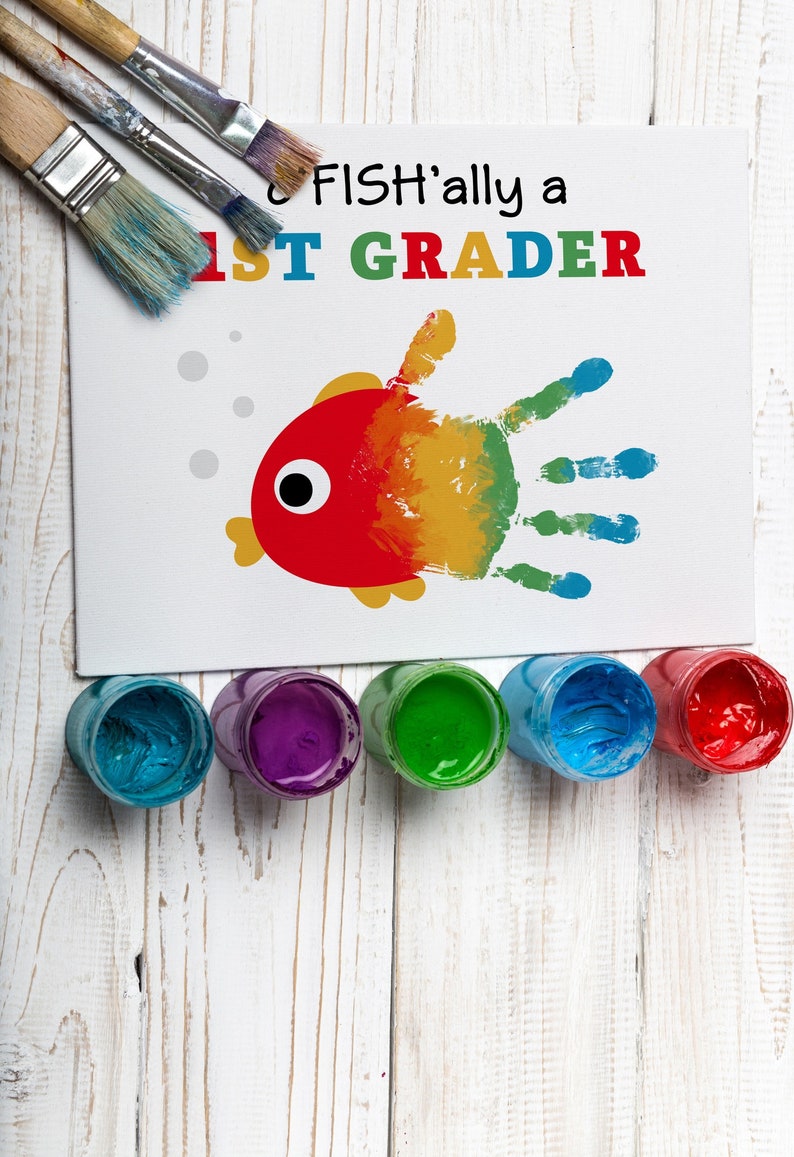 First Day of 1st Grade Handprint Art: Keepsake Gift (digital Download ...