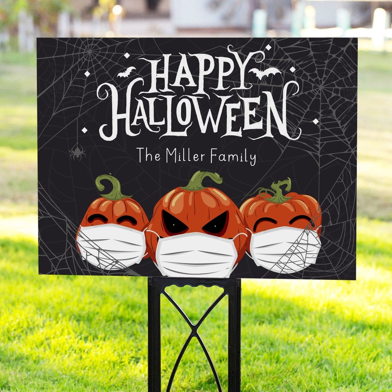 Halloween yard sign 2020 quarantine happy halloween funny Etsy