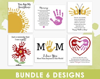 handprint art bundle for Mother's Day, DIY gift from baby and kids, INSTANT DOWNLOAD files