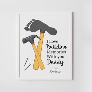 Hammer Footprint Art, Vatertagsgeschenk, vom Baby, vom Sohn, Geburtstagsgeschenk für Papa, Andenken, druckbar, sofortiger Download
