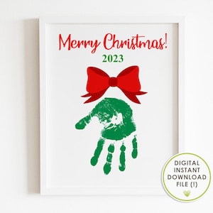 Handprint Christmas Craft, grandma gifts from grandkids, Handprint Art, Christmas Keepsake, INSTANT DOWNLOAD