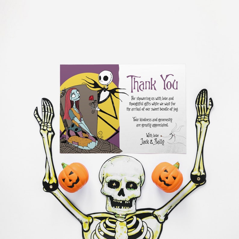 Nightmare Before Christmas Thank You Card Nightmare Before | Etsy