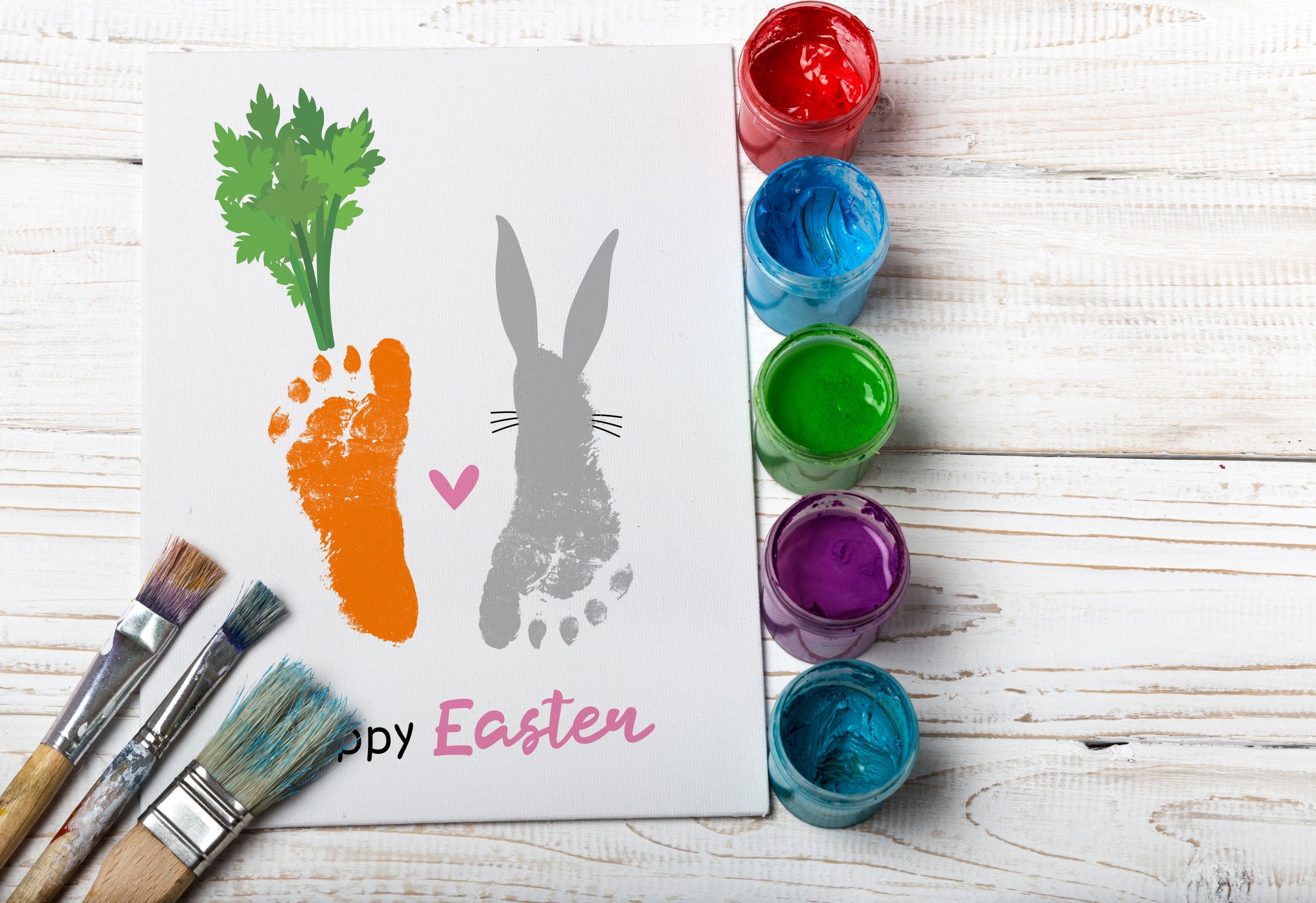 Easter handprint art cute little carrots footprint craft Etsy