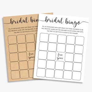 Bingo rústico para despedida de soltera, tarjetas de bingo para despedida de soltera, kraft y blanco y negro, imprimibles, descarga instantánea