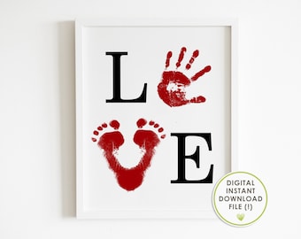 Valentine's Day Handprint Art: Baby Keepsake Gift (Digital Download)