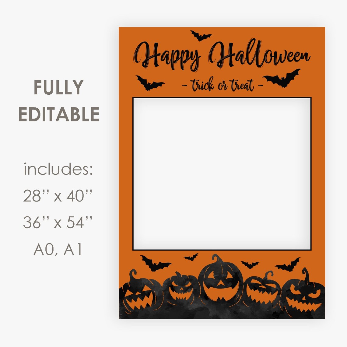 Halloween photo booth frame editable printable instant Etsy