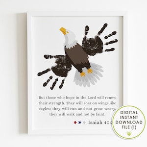 Christian Crafts for Kids / 4th of July / Handprint Art / Eagle ...