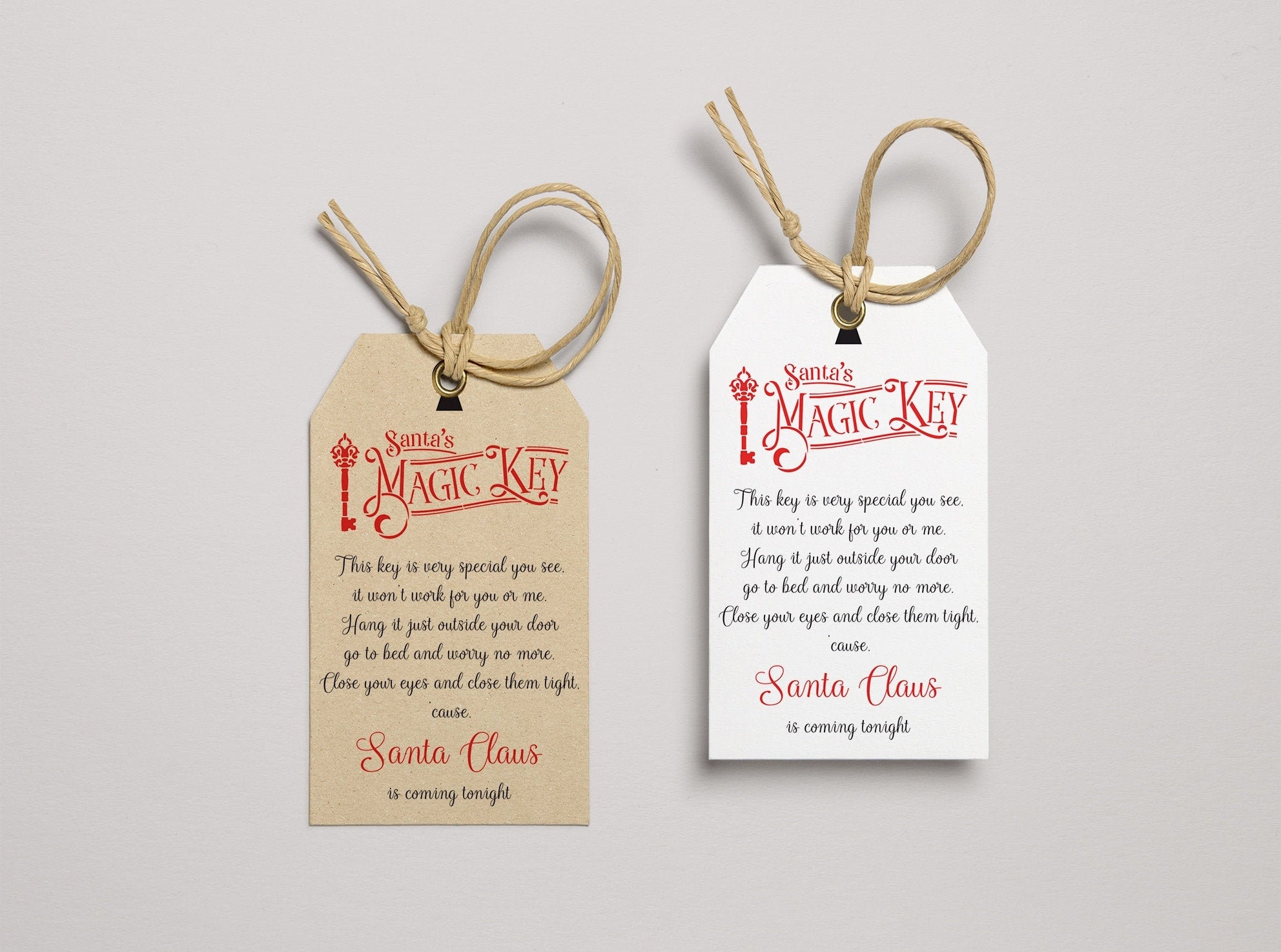 Magic Notes Tags Santa Key Tag File, Magic Key for Santa Note Tag, Handmade Father ...
