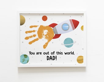 Handabdruck Kunst, du bist nicht von dieser Welt Papa, Vatertag Geschenk für Baby oder Kinder, sofort download