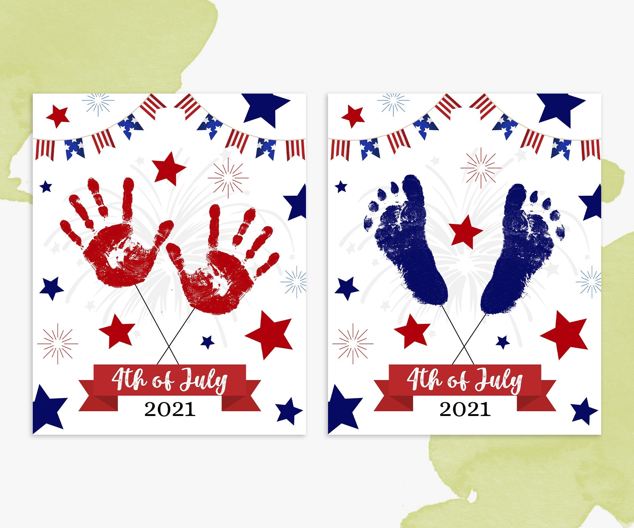 handprint art, 4th of july, footprint art, printable craft, Independe…