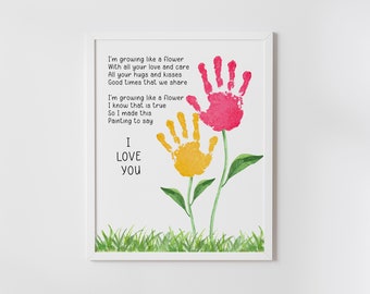 Mothers Day Handprint Art Poem, Flower bouquet craft for mom | for grandmother, DIY, gift from baby | kids, printable, INSTANT DOWNLOAD