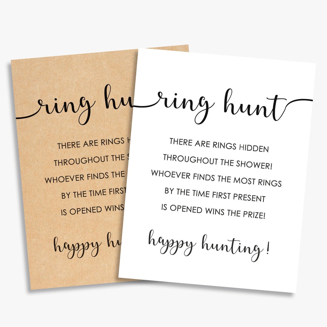 Printable ring hunt game sign rustic bridal shower game Etsy