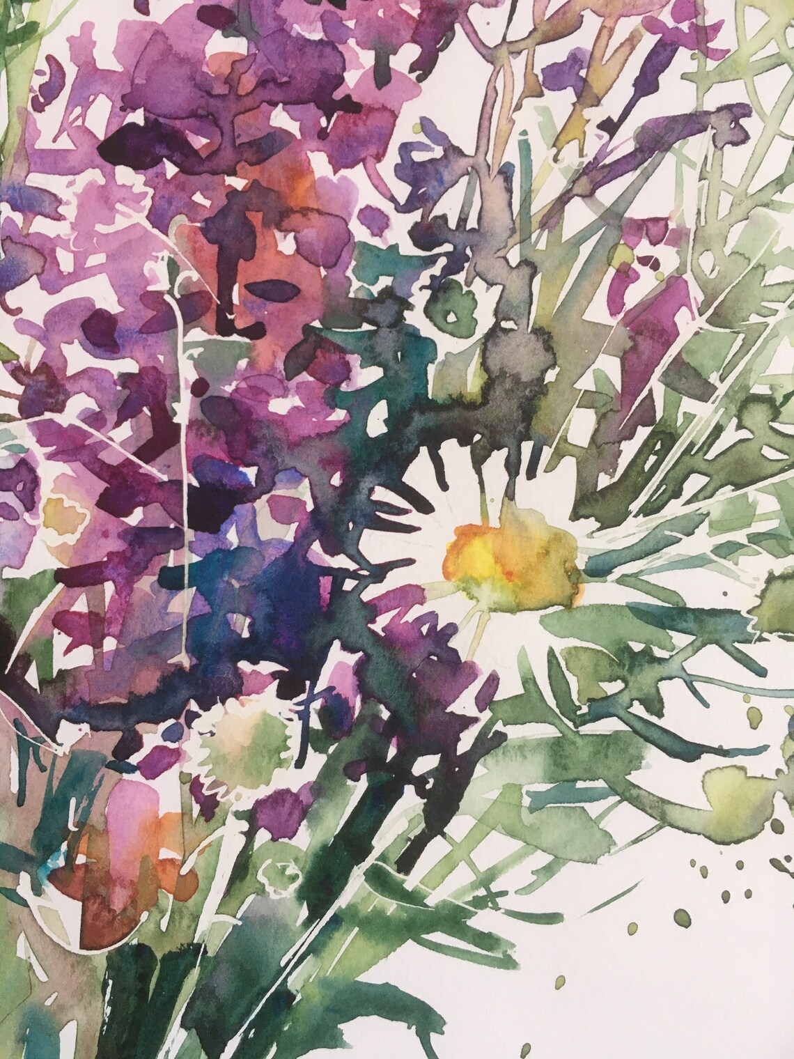 Original Watercolor Painting Wildflowers Watercolor flowers Etsy