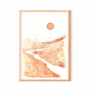 Southwest Desert Watercolor Original Painting Southwest Landscape Boho Artwork Arizona National Park Colorado River Neutral Wall Art
