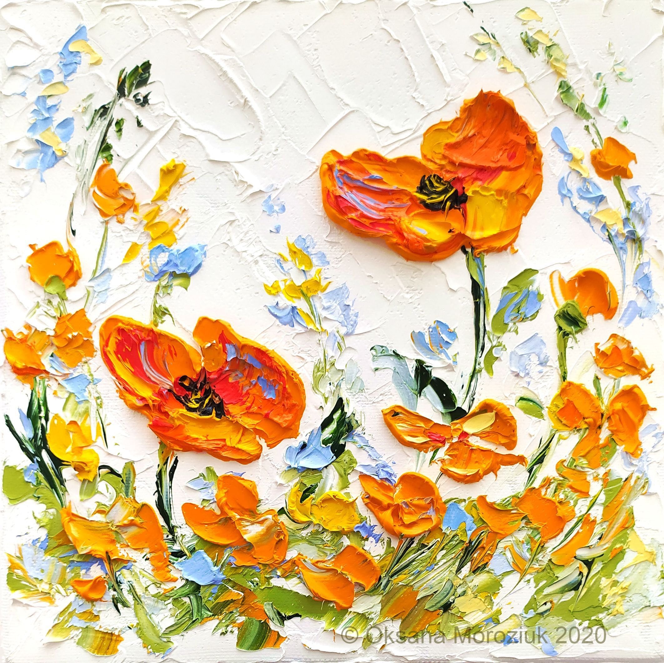 油絵アート（orange flower） 油絵アート（orange flower）