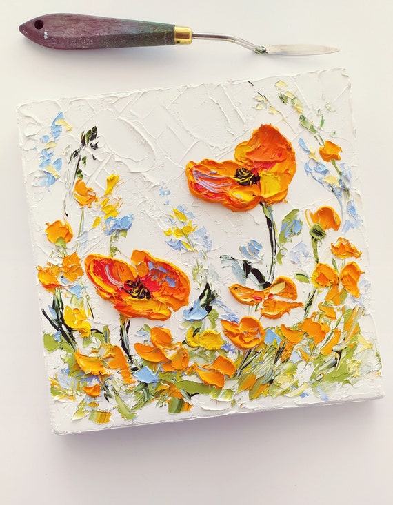 油絵アート（orange flower） 油絵アート（orange flower）