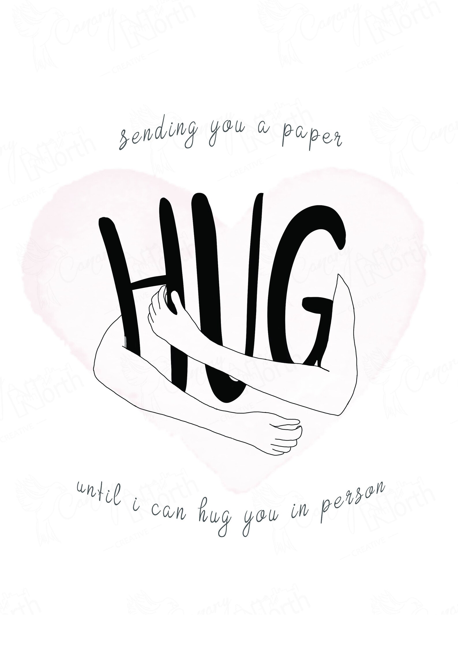 A5 Paper Hug Greeting Card 'Sending you a paper hug | Etsy