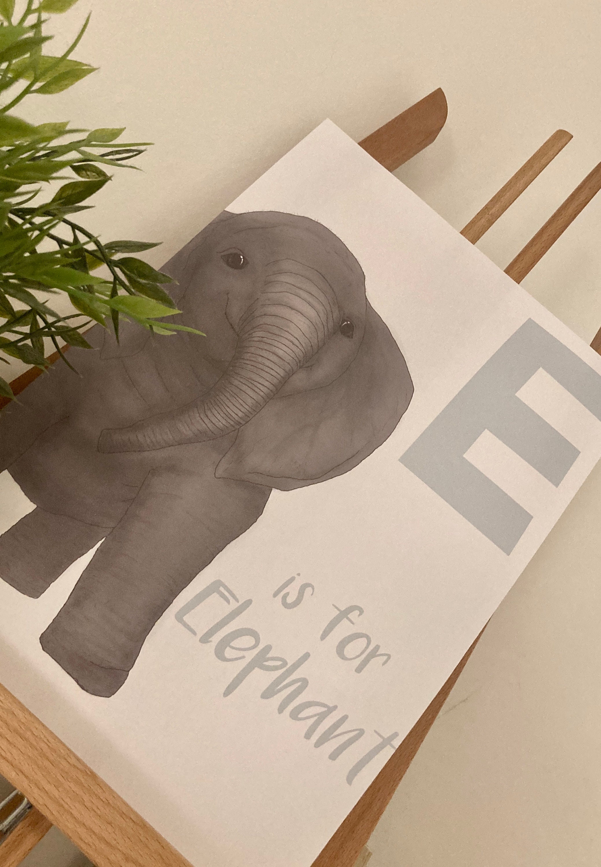 E is for Elephant Alphabet Nursery Print Hand Drawn Digital - Etsy Canada