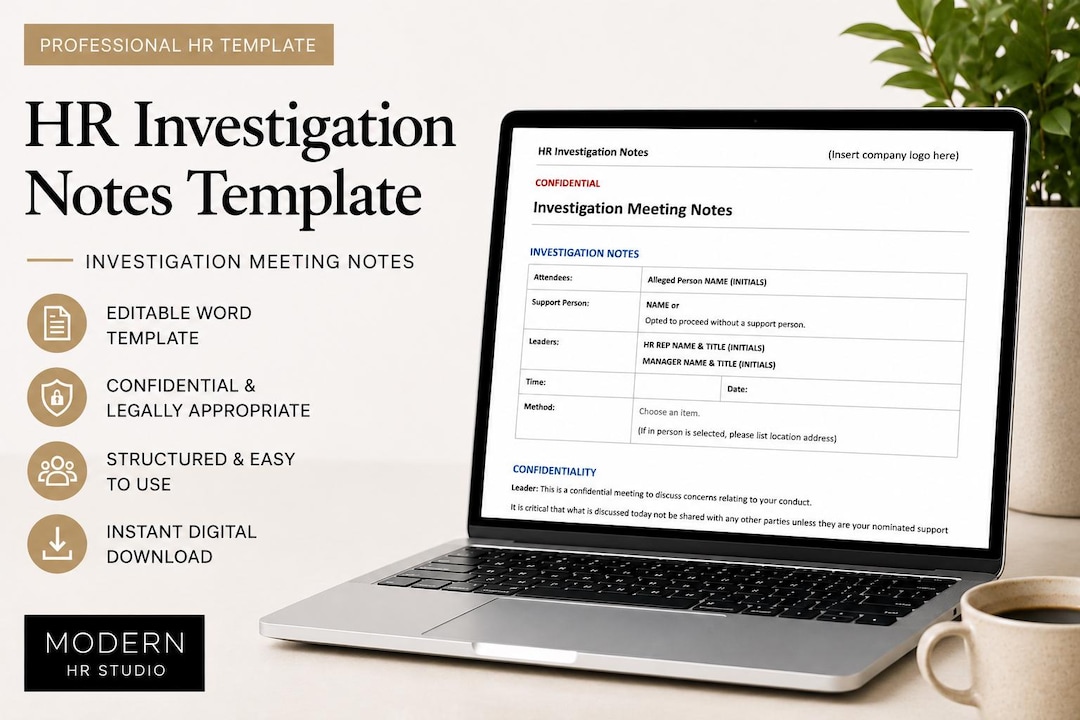 Investigation Notes Example HR Investigation Notes Template | Editable Workplace Investigation ...