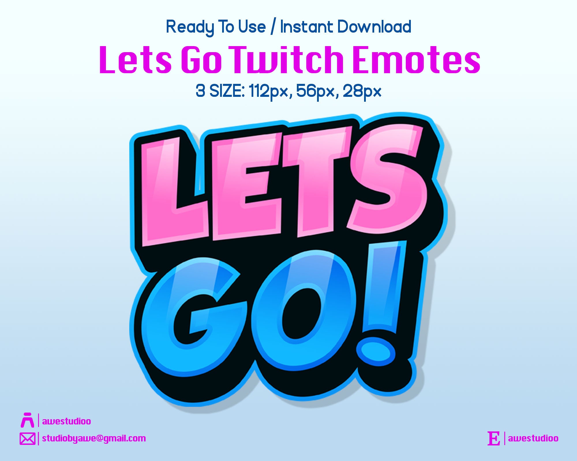 Lets Go Twitch Emote Text Emote Discord Emote Subs Etsy