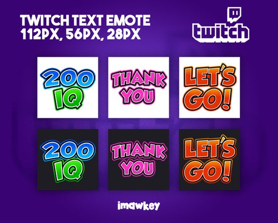 Twitch Emote Text Emote Discord Emote 0 Iq Thank You Etsy