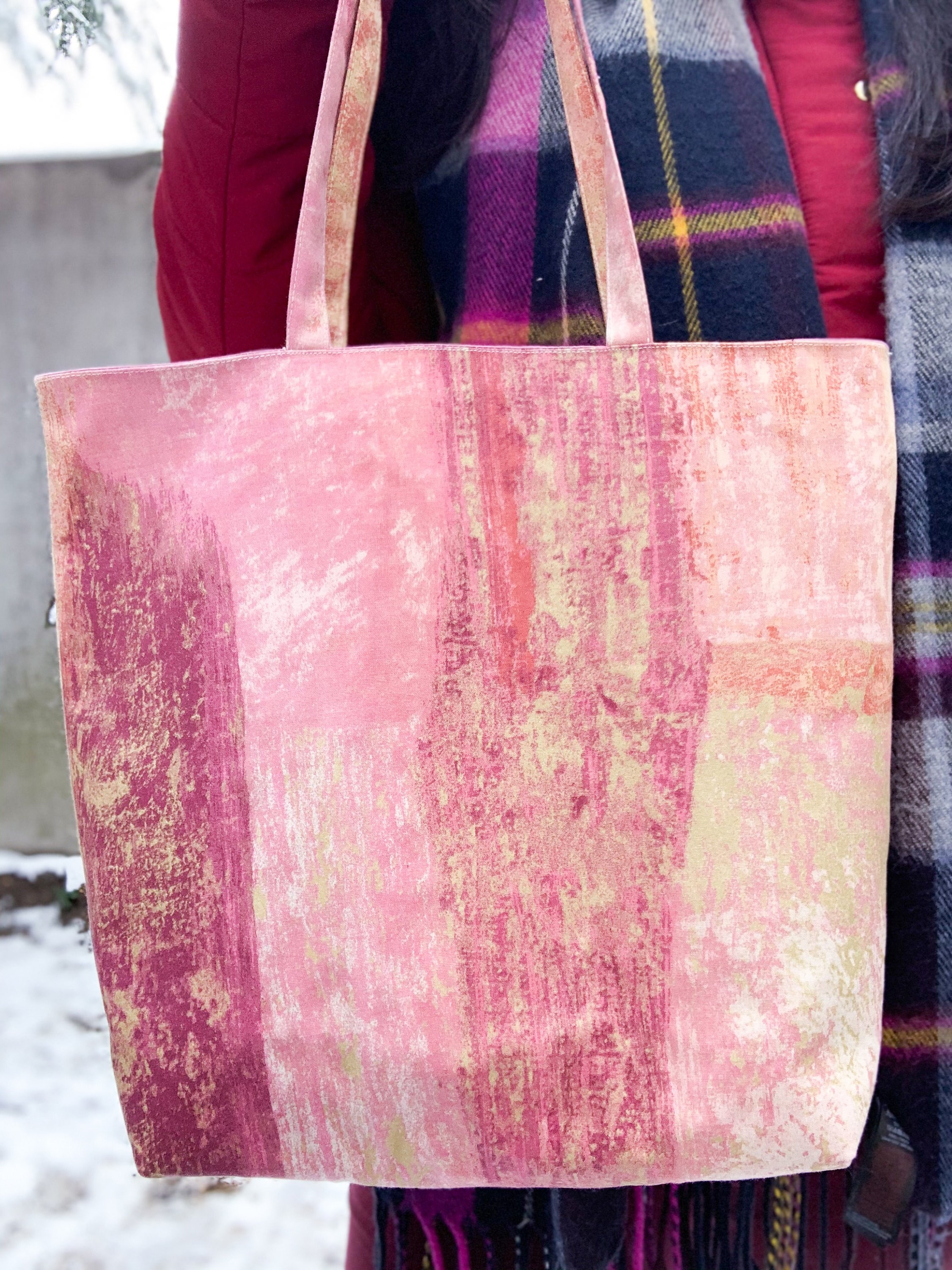 Handbag /tote bag pink orange woman Etsy