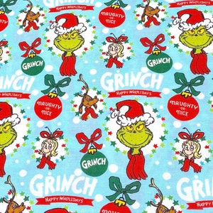 How the Grinch Stole Christmas Quilt Cotton Fabric: Licensed Robert Kaufman 44&quot; Wide