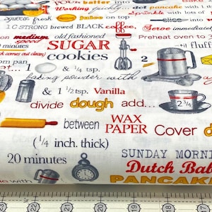 BAKING COTTON FABRIC Cake Cookies Sweets - Kiss the Cook 100 % Cotton by Robert Kaufman Quilt Sewing Craft; Pls See Photos-Read Description