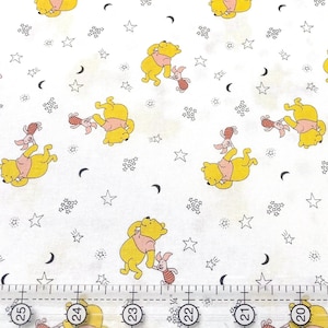 WINNIE THE POOH & Piglet Fabric 100% Cotton Licensed Disney by Spring Creatives Quilt or Craft