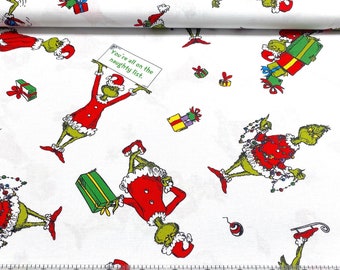 How the Grinch Stole Christmas Fabric Licensed by Robert Kaufman 100% Quilt Cotton - Pls See Photos-Read Description