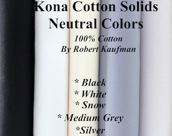 By The Yard;  KONA Cotton Solids BLUES ; Blue Fabric Solid By Robert Kaufman Plain Cut Yard Quilt Mask Craft Embroidery