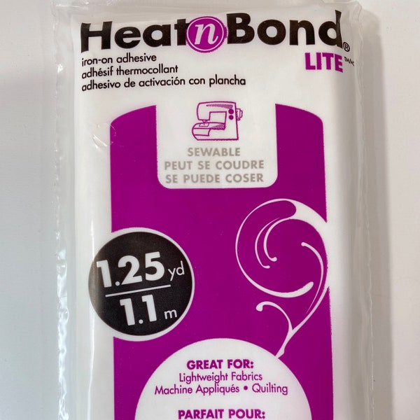 HEATNBOND LITE Iron On Adhesive for Appliqué & Quilting 1 1/4 yard X 17 " Lightweight Machine Washable Sewable Heat n Bond