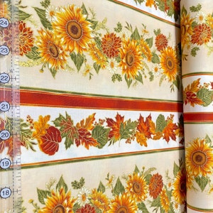 AUTUMN BOUQUET; by Robert Kaufman SUNFLOWERS 100% Cotton Fabric; Gold Floral 19855-125;  Quilt Craft (See All Photos)