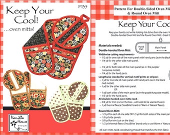 OVEN MITT SEWING Pattern Double Handed (Two Patterns)  Round Oven Mitt & Double Handed Oven Mitt - Pls Read Description See Photos