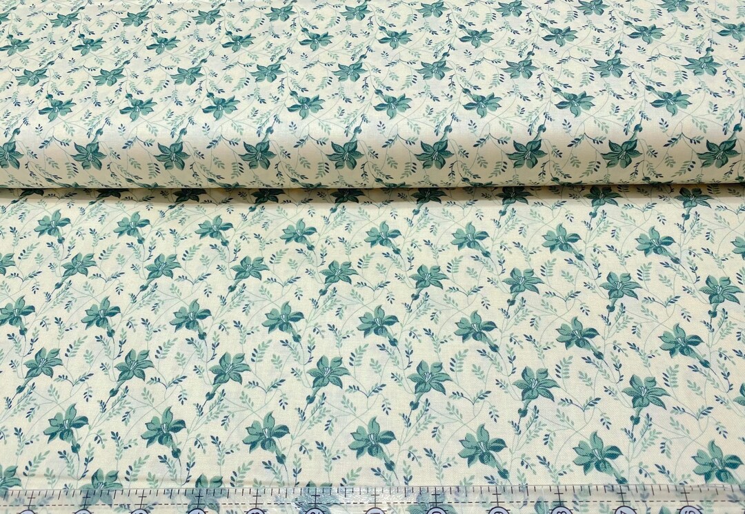 Edyta Sitar SEQUOIA Fabric Laundry Basket Andover Green Cream Floral