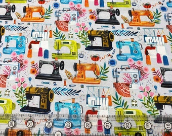 Sewing Machines Fabric & Notions ; 100% Cotton By Dear Stella ; Quilt Craft ; Pls See Photos - Read Description