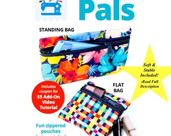 Pint Sized Pals Sewing Pattern: Zippered Bags with Video Tutorial