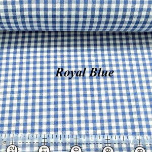 Tela Carolina Gingham: Algodón teñido en hilo de 1/8" - Robert Kaufman Royal Blue