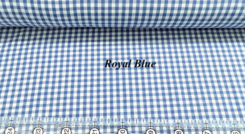 Tela Carolina Gingham: Algodón teñido en hilo de 1/8" - Robert Kaufman Royal Blue