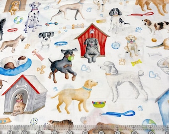 Dogs Rule Quilt Cotton Fabric: Think Pawsitive Pet Dogs
