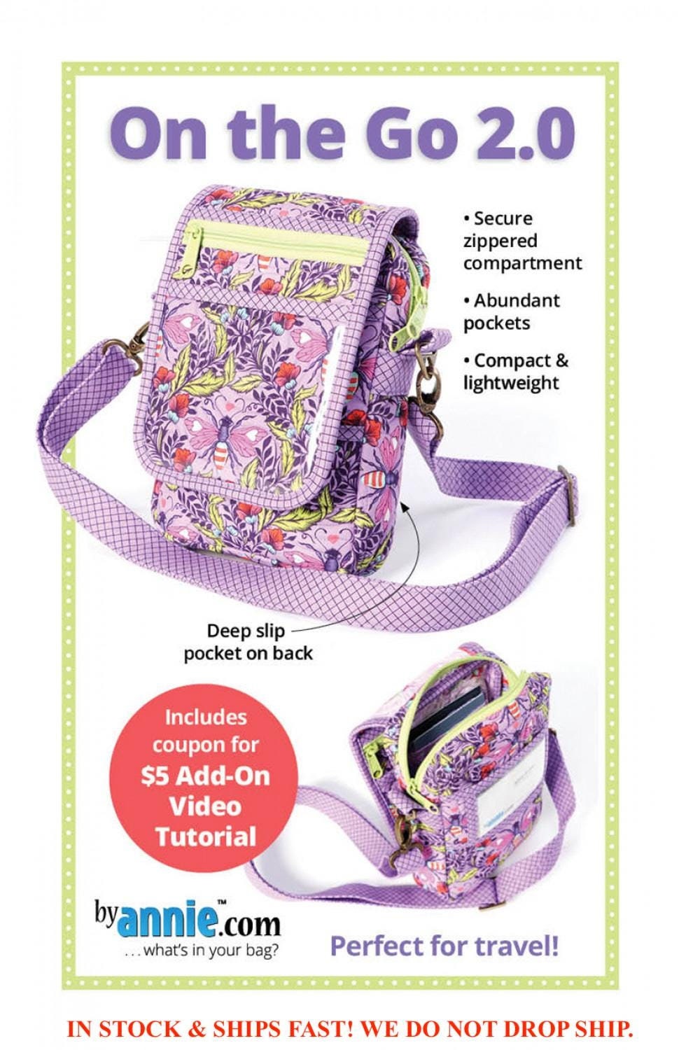 Sewing Quilt Pattern: On The Go Bag Purse - ByAnnie (Intermediate)