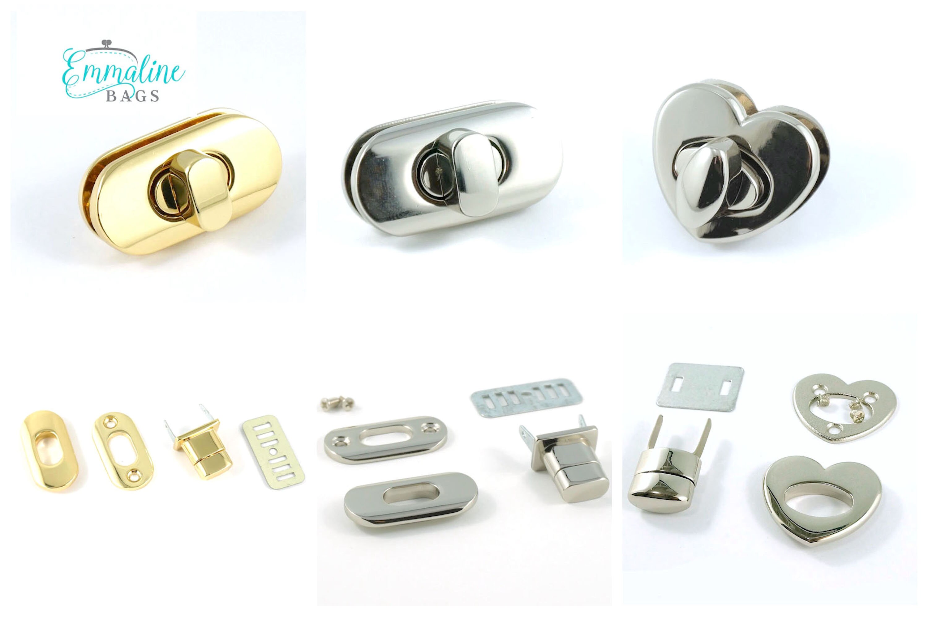 Emmaline Bags Small Turn Lock Choose Finish/Type (See All Photos)