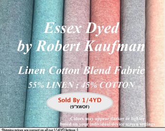 1/4YD Essex Yarn Dyed Linen Cotton Blend by Robert Kaufman Fabric Mid-Weight