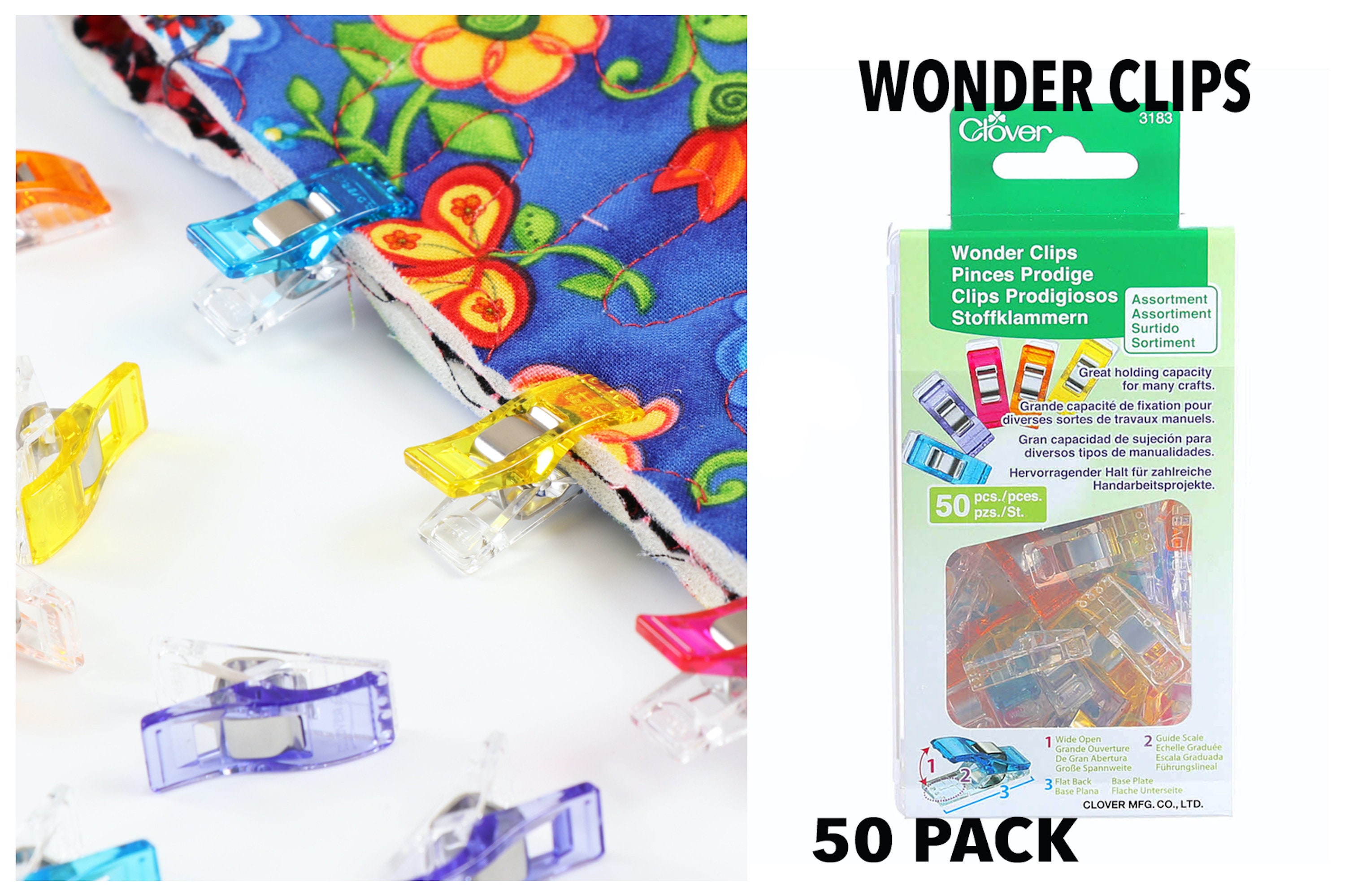 Clover Wonder Clips 50/PKG - Assorted Colors