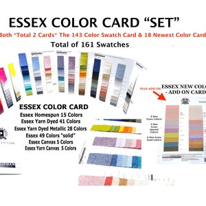 Essex Card SET 143 Color Card Swatches + Add On NEWEST 18 Color Fabric Release By Robert Kaufman You Get 2 Cards Linen Cotten Blend