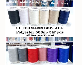 Gutermann Sew All Polyester Thread: 500m/547yds, Machine or Hand