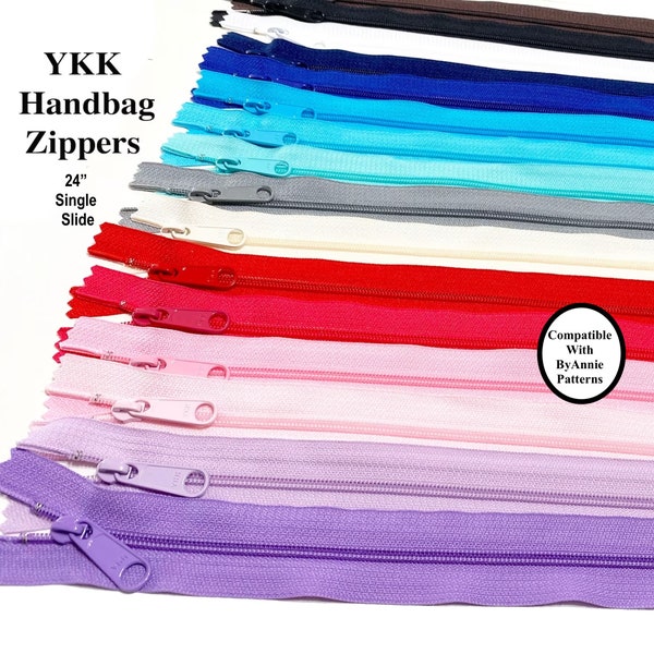 YKK 24 Inch SINGLE SLIDE Handbag Zipper 4.5mm Closed End Backpack, Purse, Pouch Pls See All Photos ; More Colors!