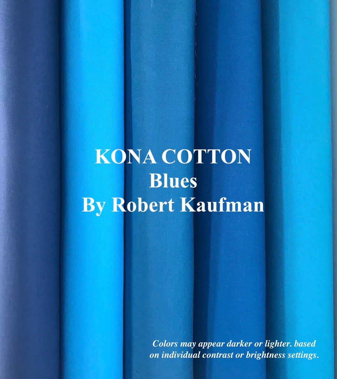 KONA COTTON Solids in BLUES Blue Fabric Solid By Robert Etsy